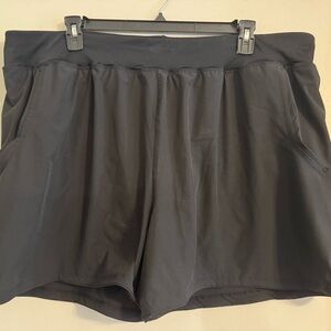 Swimsuits For All Black Athletic Shorts Moisture-Wicking Relaxed Fit